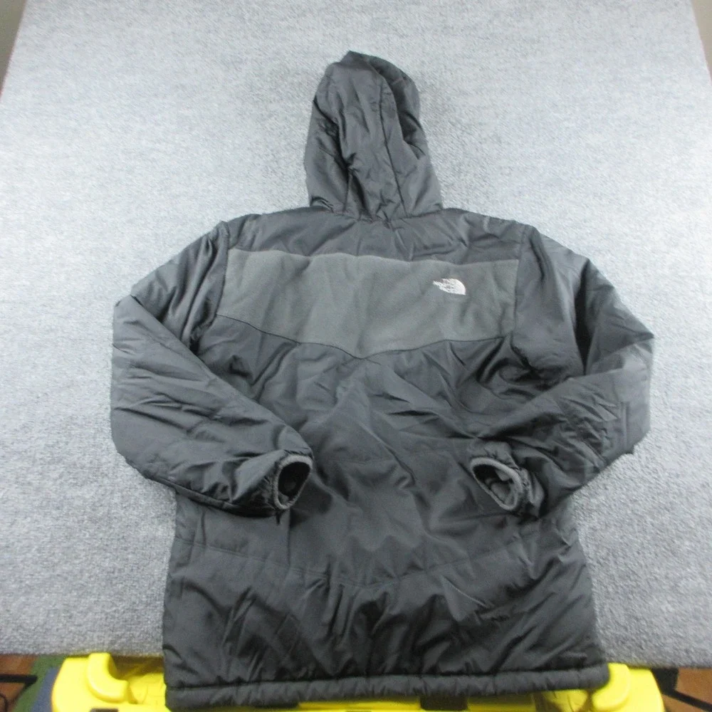 The North Face Jacket Mens S Black Hooded Puffer Fleece Lined Zip Outdoor Hiking